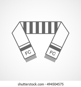 Soccer Scarf Line Icon On White Background