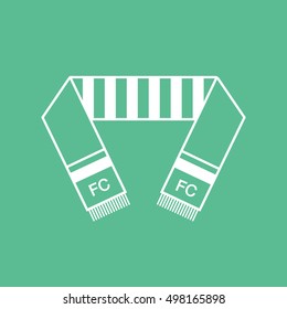 Soccer Scarf Line Icon On Green Background