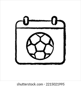 Soccer schedule fixtures hand-drawn icon vector graphic illustration