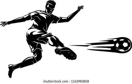 Soccer Scissor Kick Shadowed Illustration