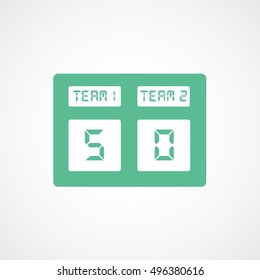 Soccer Score Green Flat Icon On White Background