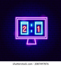 Soccer Score Neon Sign. Vector Illustration of Sport Promotion.