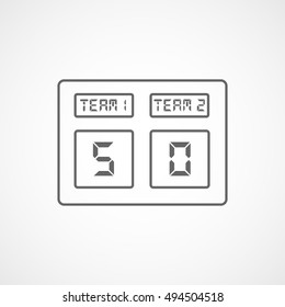 Soccer Score Table Line Icon On White Background