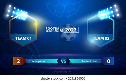 Soccer Scoreboard Background Match Team Template Design. Sports Score Match Day For Banner, Poster, Web. Vector Illustration