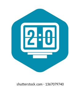 Soccer scoreboard icon. Simple illustration of soccer scoreboard vector icon for web