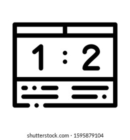 Soccer Scoreboard Icon Vector. Outline Soccer Scoreboard Sign. Isolated Contour Symbol Illustration