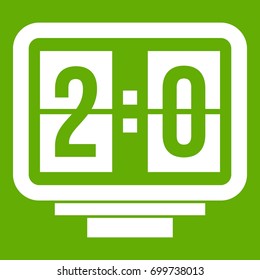 Soccer scoreboard icon white isolated on green background. Vector illustration