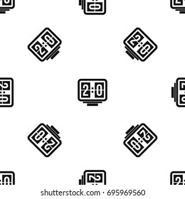 Soccer scoreboard pattern repeat seamless in black color for any design. Vector geometric illustration