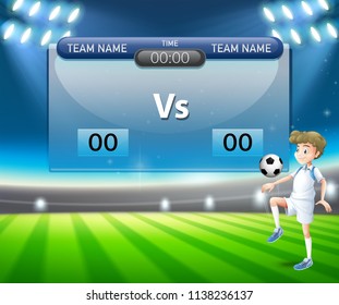 A soccer scoreboard template illustration