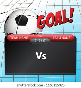 A soccer scoreboard template illustration