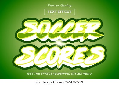 Soccer scores 3d text effect, easy editable text style