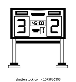 Soccer scoring board in black and white colors