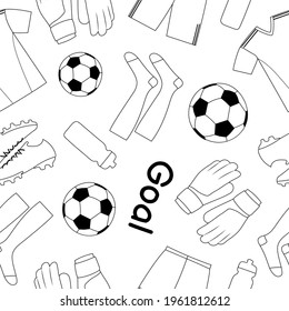 Patrón de fútbol sin fisuras. Arte de línea