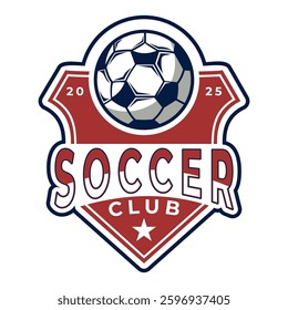 Soccer shield logo design vector. Football sport club logo vector template