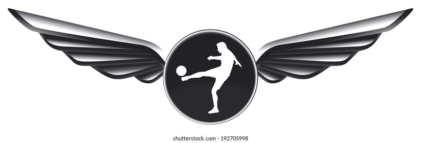 soccer shield with player