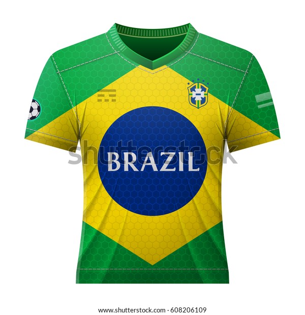 ブラジル国旗の色のサッカーシャツ ブラジルのサッカーチームのナショナルジャージー サッカー スポーツゲーム サッカー 選手権 全国チーム ゲームプレイなどの定性的なベクターイラスト のベクター画像素材 ロイヤリティフリー