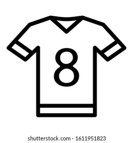 Soccer shirt icon. Outline soccer shirt vector icon for web design isolated on white background