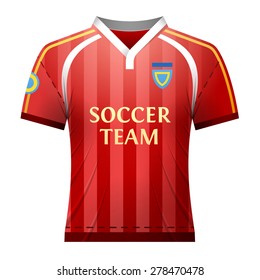 Soccer shirt for player. Part of association football uniform. Qualitative vector illustration for soccer, sport game, championship, gameplay, etc. It has transparency, blending modes, gradients