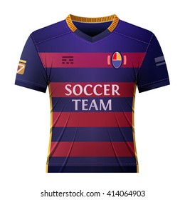 Soccer shirt for player. Part of association football uniform. Vector illustration