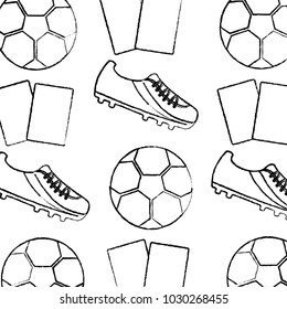 soccer shoe ball cards seamless pattern
