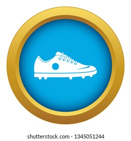 Soccer shoe icon blue vector isolated on white background for any design