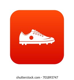 Soccer shoe icon digital red for any design isolated on white vector illustration