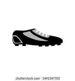 Soccer shoe icon in flat style with long shadow, isolated vector illustration on green transparent background. boots icon vector. Football shoe. football boots.