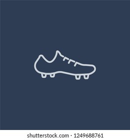 Soccer shoe icon. Soccer shoe linear design concept from Clothes collection. Simple element vector illustration on dark blue background.