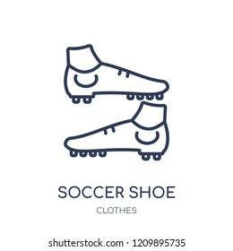 Soccer shoe icon. Soccer shoe linear symbol design from Clothes collection. Simple outline element vector illustration on white background.