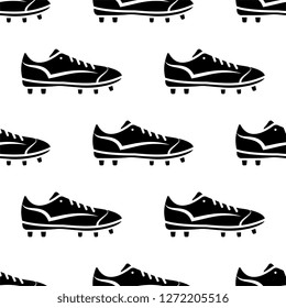 Soccer Shoe Icon Seamless Pattern, Sport Shoe Icon Vector Art Illustration