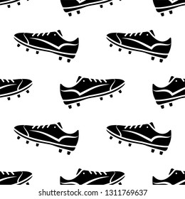 Soccer Shoe Icon Seamless Pattern, Sport Shoe Icon Vector Art Illustration