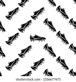 Soccer Shoe Icon Seamless Pattern, Sport Shoe Icon Vector Art Illustration