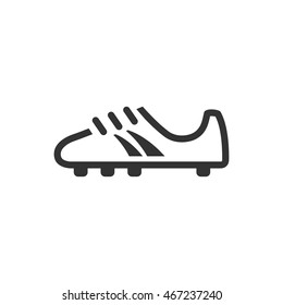 Soccer Shoe icon in single grey color. Sport football foot protection