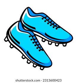 Soccer shoe illustration. Football club symbol. Sport object in cartoon style.