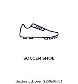 soccer shoe outline icon. Linear vector from clothes concept. Thin line soccer shoe icon isolated on white background