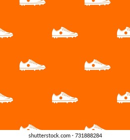 Soccer shoe pattern repeat seamless in orange color for any design. Vector geometric illustration