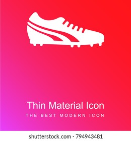 Soccer shoe red and pink gradient material white icon minimal design