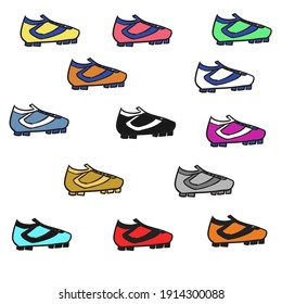 Fondo del patrón colorido de los zapatos de fútbol 