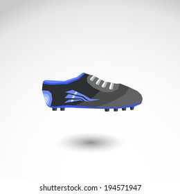 Soccer shoes flat vector illustration isolated background