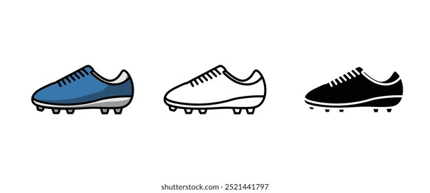 Soccer Shoes Footwear Flat Vector Isolated on White Background