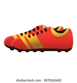 Soccer shoes icon. Cartoon of soccer shoes vector icon for web design isolated on white background