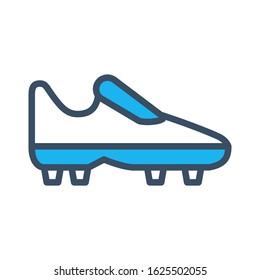 Soccer shoes icon design template, vector icon designed in filled color style on white background, can be used for web and various needs of your project