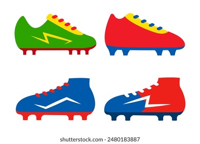 soccer shoes icon object cartoon, sticker flat vector