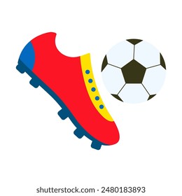 soccer shoes icon object cartoon, sticker flat vector