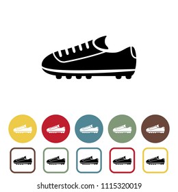 Soccer shoes icons set. Vector illustration.