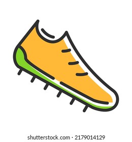 Soccer shoes line icon in color. Vector illustartion