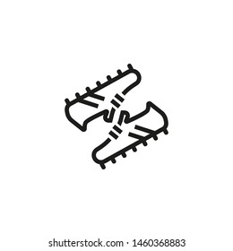 Soccer shoes line icon. Gear, cleats, player. Soccer concept. Vector illustration can be used for topics like sport, entertainment, ball games