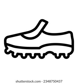 Soccer shoes line icon. Sport shoes vector illustration isolated on white. Football footwear outline style designed for and app. Eps 10.