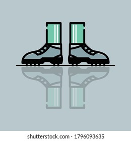 Soccer shoes, vector flat illustration