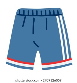 Pantalones cortos de fútbol en estilo plano simple para contenido deportivo. Ideal para iconos, pegatinas, carteles, niños que aprenden, o la moda de verano.